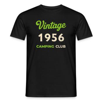 Vintage 1956 – Camping Club Retro Geburtsjahr - Männer T-Shirt - Schwarz - Vorne - AI Model Male 178 light (178cm)