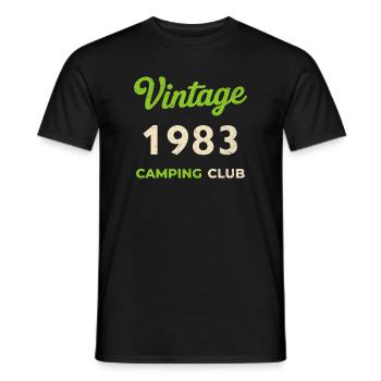Vintage 1983 – Camping Club Retro Birth Year - Men's T-Shirt - black - Front - AI Model Male 178 light (178cm)