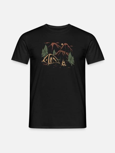 Skitse til vildmarkslejr - Mænd T-shirt - sort