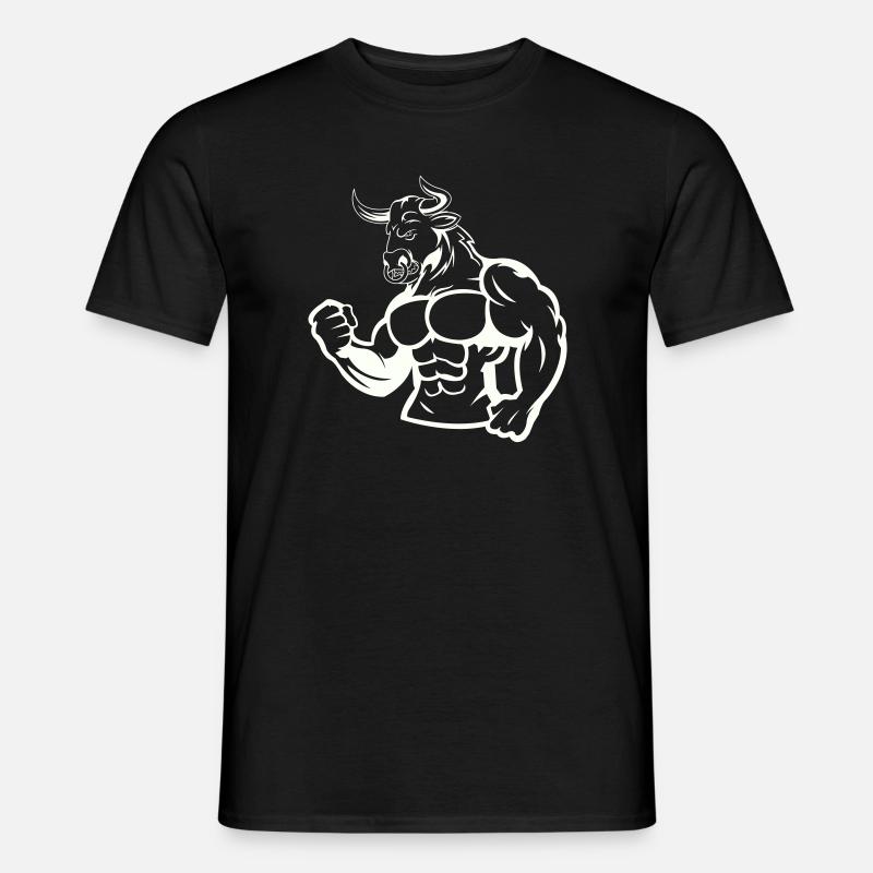 Kraftbulle Muskelheld - Männer T-Shirt - Schwarz