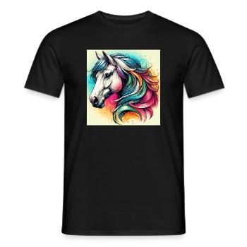 horse - Men's T-Shirt - black - Front - AI Model Male 178 light (178cm)