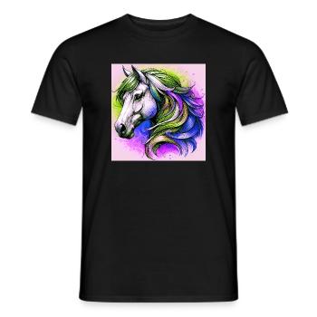 horse - Men's T-Shirt - black - Front - AI Model Male 178 light (178cm)