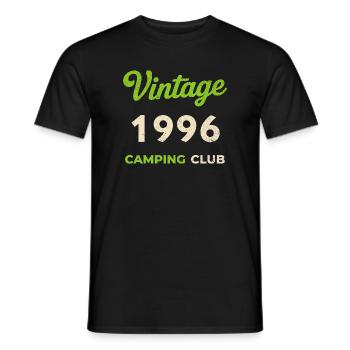 Vintage 1996 – Année de naissance rétro du Camping Club - T-shirt homme - noir - Devant - AI Model Male 178 light (178cm)