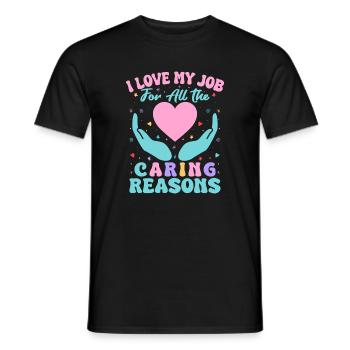 Social Worker Quote Love My Job Caring Reasons - Men's T-Shirt - black - Front - AI Model Male 178 light (178cm)