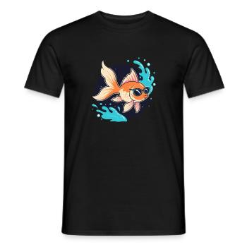 Retro Golden Fish Gläser - Männer T-Shirt - Schwarz - Vorne - AI Model Male 178 light (178cm)