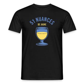 51 nuances de jaune - Pour les fans de pastis - T-shirt homme - noir - Devant - AI Model Male 178 light (178cm)