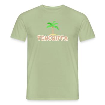 Vacances à Tenerife - T-shirt homme - vert sauge - Devant - AI Model Male 178 light (178cm)
