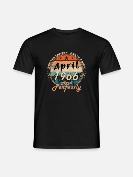 April 1966 - Birthday - Gift - Men's T-Shirt - black