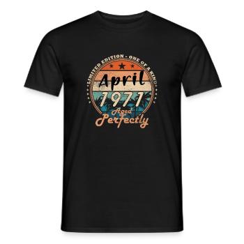 Avril 1971 - T-shirt homme - noir - Devant - AI Model Male 178 light (178cm)
