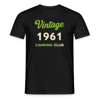 Vintage 1961 – Camping Club Retro Birth Year - Men's T-Shirt - black - Front - AI Model Male 178 light (178cm)