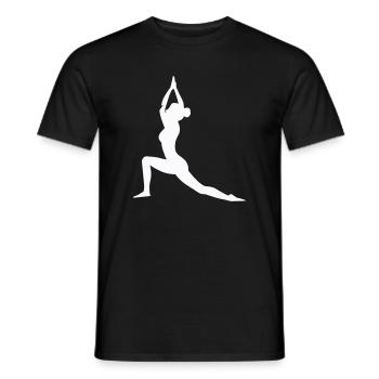 Posture de yoga Silhouette Équilibre de la force - T-shirt homme - noir - Devant - AI Model Male 178 light (178cm)