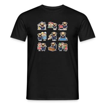 Suesser Mops Makler Immobilien Hundeliebhaber - Männer T-Shirt - Schwarz - Vorne - AI Model Male 178 light (178cm)