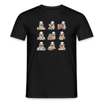 Lustiger Mops Baecker Backen Konditor - Männer T-Shirt - Schwarz - Vorne - AI Model Male 178 light (178cm)