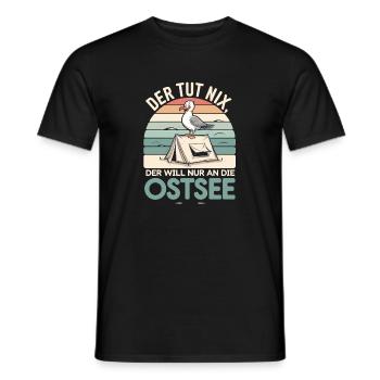  Der Tut Nix Der Will Nur An Die Ostsee Camping - Männer T-Shirt - Schwarz - Vorne - AI Model Male 178 light (178cm)