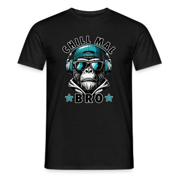 Chill Mal Bro Singe cool avec des lunettes de soleil - T-shirt homme - noir - Devant - AI Model Male 178 light (178cm)