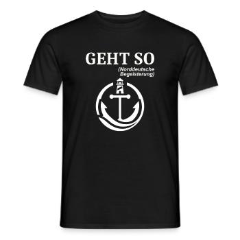 GEHT SO Norddeutscher Humor Spruch lustig  - Männer T-Shirt - Schwarz - Vorne - AI Model Male 178 light (178cm)