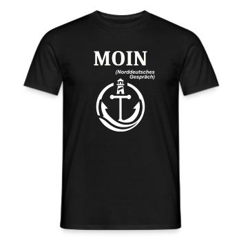 MOIN Norddeutscher Humor Spruch lustig  - Männer T-Shirt - Schwarz - Vorne - AI Model Male 178 light (178cm)