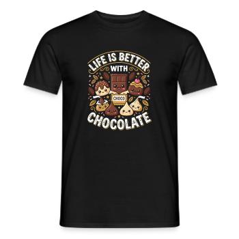 Vivre avec le chocolat - T-shirt homme - noir - Devant - AI Model Male 178 light (178cm)