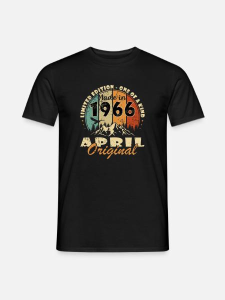 April 1966 - Birthday - Men's T-Shirt - black