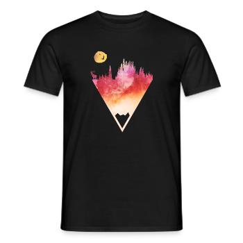 Aquarell Waldhirsch Geometrische Kunst - Männer T-Shirt - Schwarz - Vorne - AI Model Male 178 light (178cm)