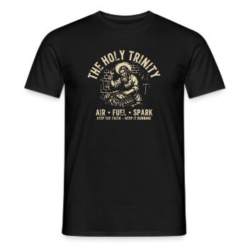 Étincelle de carburant Air du moteur Saint Trinity Tee - T-shirt homme - noir - Devant - AI Model Male 178 light (178cm)