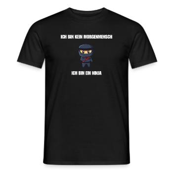 Ich bin kein Morgenmensch - Ich bin ein Ninja - Männer T-Shirt - Schwarz - Vorne - AI Model Male 178 light (178cm)