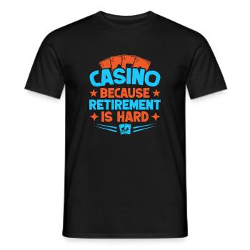 Fan de jeux parce que la retraite est difficile à jouer - T-shirt homme - noir - Devant - AI Model Male 178 light (178cm)