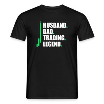 Husband Dad Trading Stock Market Stock Market Trader - Men's T-Shirt - black - Front - AI Model Male 178 light (178cm)