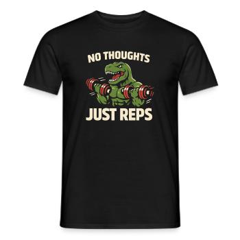 Emo Dinosaur Funny Gym Sad Workout Lifting - Men's T-Shirt - black - Front - AI Model Male 178 light (178cm)