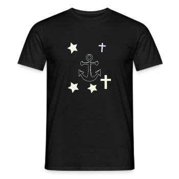 Anchors, stars and crosses - Men's T-Shirt - black - Front - AI Model Male 178 light (178cm)