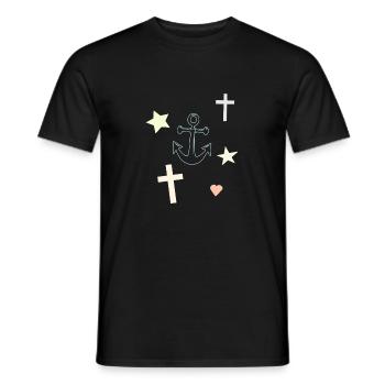 Ankertraum Sterne Herzen Motiv - Männer T-Shirt - Schwarz - Vorne - AI Model Male 178 light (178cm)