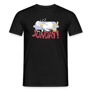 Dimanche Détendez-vous et détendez-vous - T-shirt homme - noir - Devant - AI Model Male 178 light (178cm)