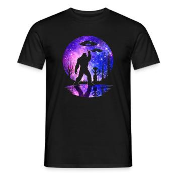 Bigfoot Rock On Sign Sasquatch Yeti Rock And Roll - Männer T-Shirt - Schwarz - Vorne - AI Model Male 178 light (178cm)
