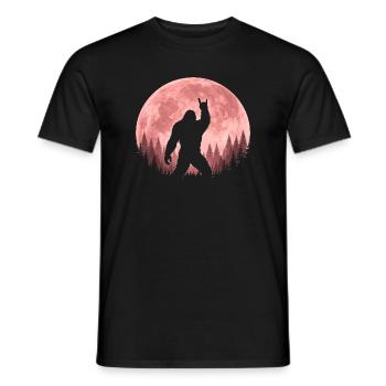 Bigfoot Rock On Sign Sasquatch Yeti Rock And Roll - Männer T-Shirt - Schwarz - Vorne - AI Model Male 178 light (178cm)