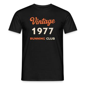 Vintage 1977 Running Club Geburtstag Geschenkidee - Männer T-Shirt - Schwarz - Vorne - AI Model Male 178 light (178cm)