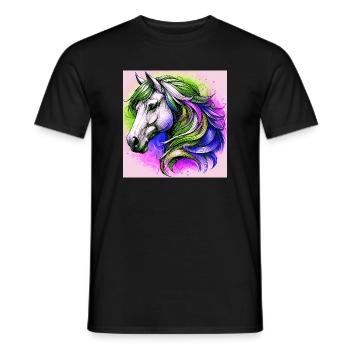 horse - Men's T-Shirt - black - Front - AI Model Male 178 light (178cm)