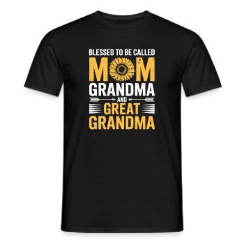Mama Großmutter Sonnenblumen Design - Männer T-Shirt - Schwarz - Vorne - AI Model Male 178 light (178cm)