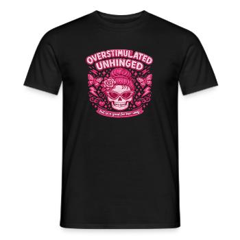 Überreizter Schädel Rosa Overstimulated Unhinged - Männer T-Shirt - Schwarz - Vorne - AI Model Male 178 light (178cm)