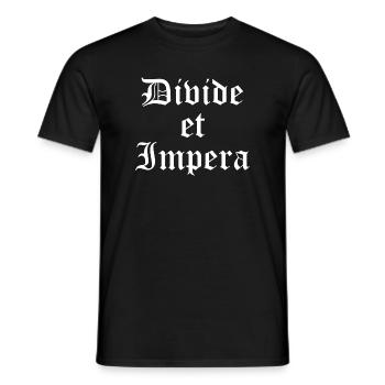 Divide et Impera Gothic Print - Men's T-Shirt - black - Front - AI Model Male 178 light (178cm)