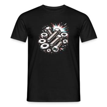 Boulons Écrous Conception mécanique des outils - T-shirt homme - noir - Devant - AI Model Male 178 light (178cm)