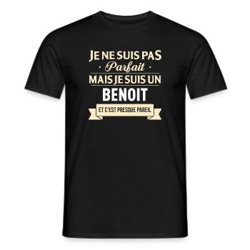 Je Ne Suis Pas Parfait Mais Je Suis Un Benoit E... - T-shirt homme - noir - Devant - AI Model Male 178 light (178cm)