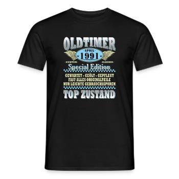 Oldtimer April 1991 Spezialedition - Männer T-Shirt - Schwarz - Vorne - AI Model Male 178 light (178cm)