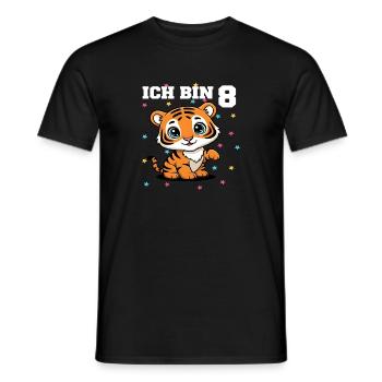 Ich bin 8 - Süßes Tiger zum 8. Geburtstag - Männer T-Shirt - Schwarz - Vorne - AI Model Male 178 light (178cm)