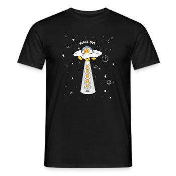Peace Out UFO Eggs - Men's T-Shirt - black - Front - AI Model Male 178 light (178cm)