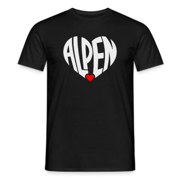Alpen Herz Typo  - Männer T-Shirt - Schwarz - Vorne - AI Model Male 178 light (178cm)