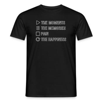 Mindfulness, Moments, Memories, Happiness - Men's T-Shirt - black - Front - AI Model Male 178 light (178cm)