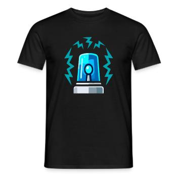 Illustration de l’alarme de la sirène à lumière bleue - T-shirt homme - noir - Devant - AI Model Male 178 light (178cm)