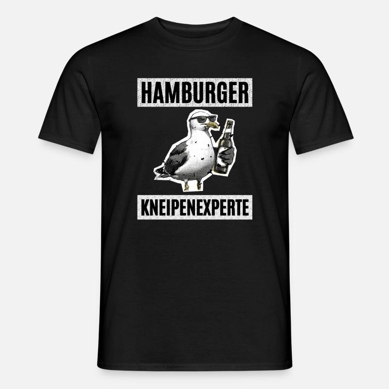 Hamburger Kneipen Experte - Männer T-Shirt - Schwarz