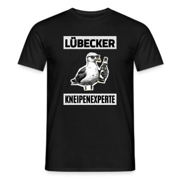 Lübecker Kneipen Experte - Männer T-Shirt - Schwarz - Vorne - AI Model Male 178 light (178cm)