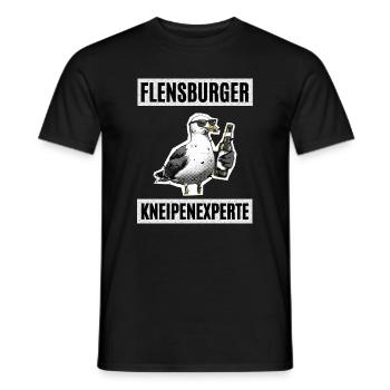 Flensburger Kneipen Experte - Männer T-Shirt - Schwarz - Vorne - AI Model Male 178 light (178cm)